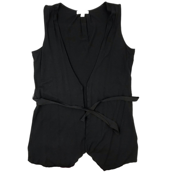 Coldwater Creek Jackets & Blazers - Coldwater Creek Women's Size Medium Black Open Front Cardigan Vest Waist Tie